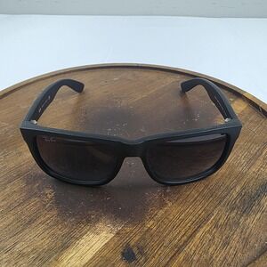 Ray-Ban RB4165 Justin Sunglasses Mens 54-16 Black Gray Gradient Square 601/8G